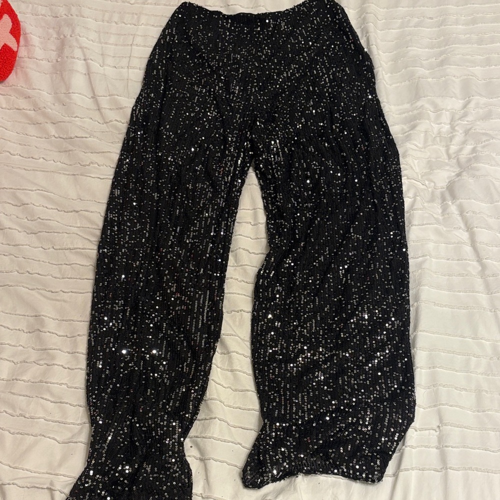 Sugar Lips Black Sequin Pants